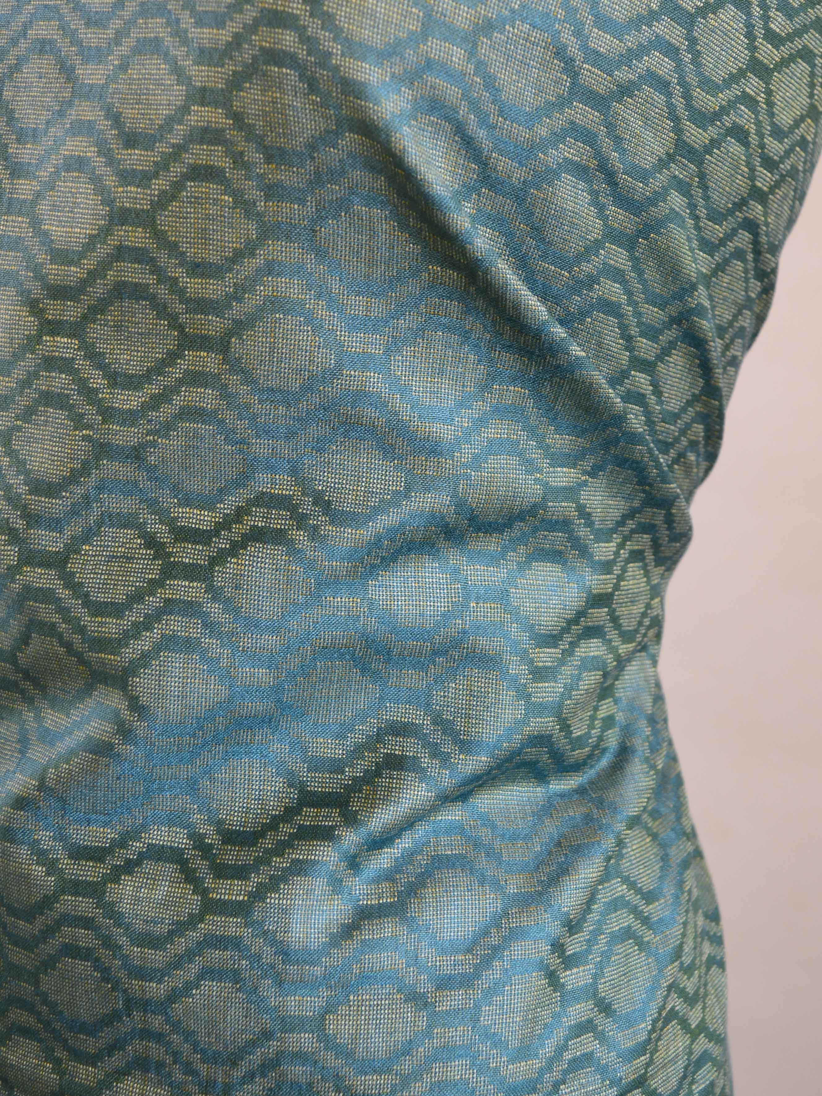 Handloom Silk Cotton Ghichha Woven Shibori Dupatta Suit Set-Green