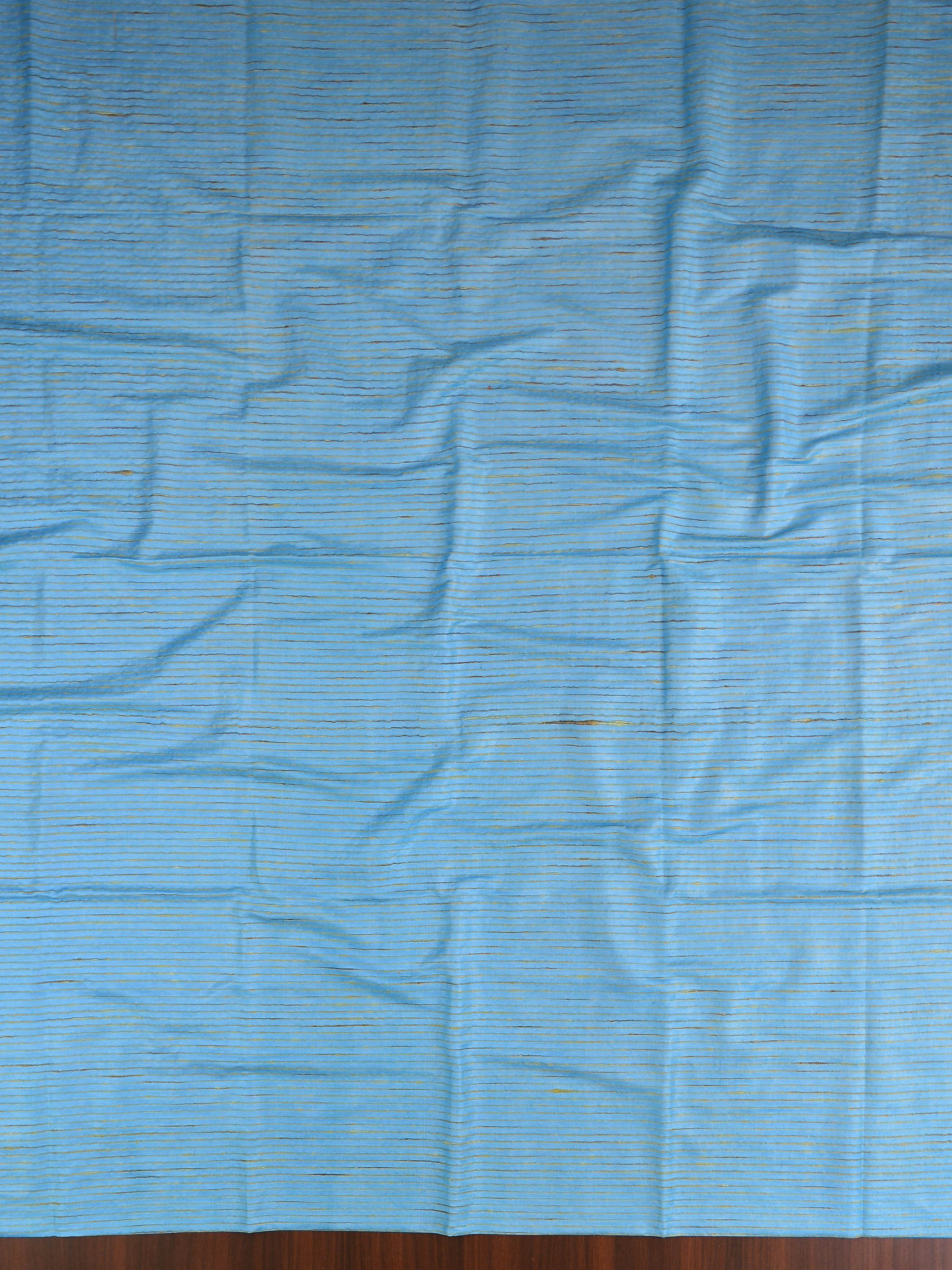 Handloom Khadi Cotton Salwar Kameez Dupatta Set-Blue & Yellow