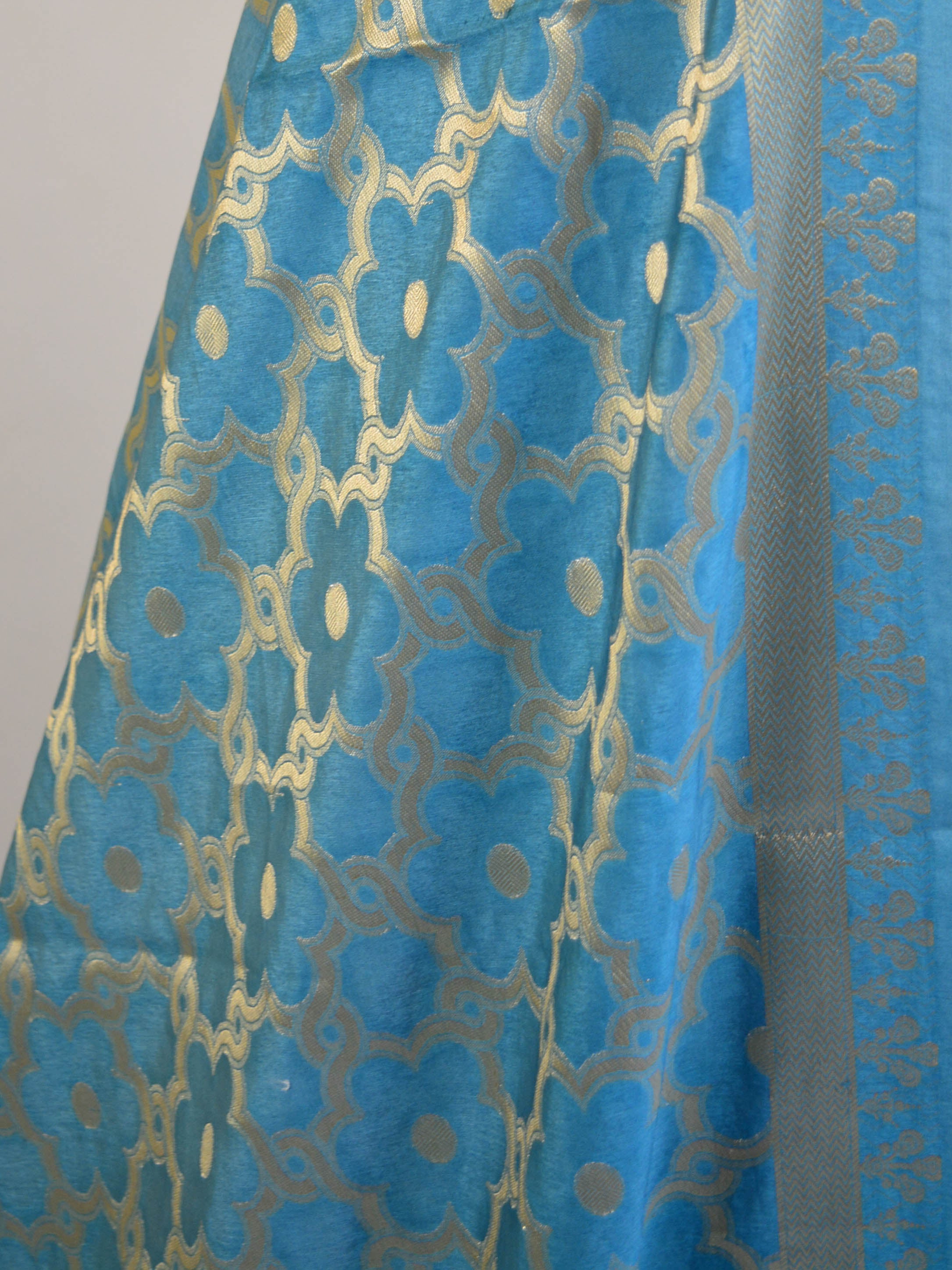 Banarasee Art Silk Dupatta Jaal Design-Greyish Blue