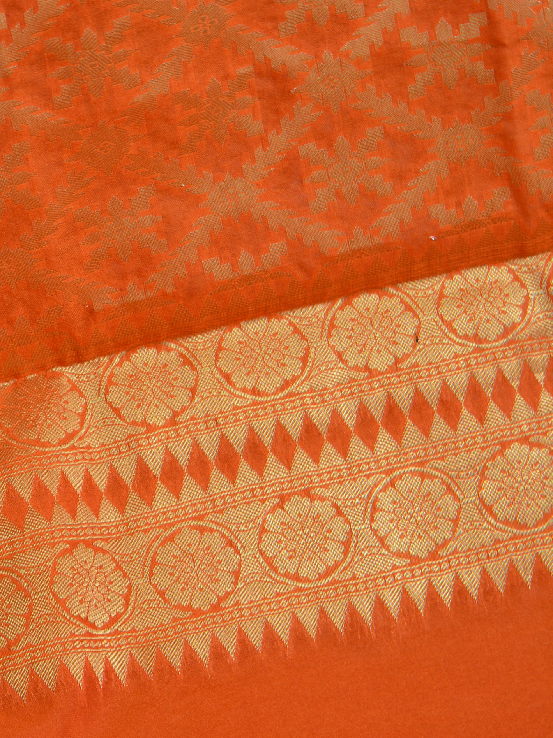 Banarasee Art Silk Dupatta With Jaal Design-Orange