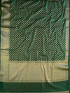 Banarasee Cotton Silk  Saree With Zari Buti & Border-Green