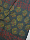 Pure Handloom Mul Cotton Bagru Block Print Gotapatti Suit Set-Green