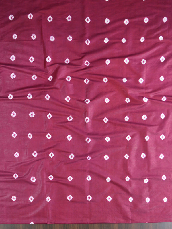 Bhagalpuri Salwar Kameez Glossy Cotton Silk Shibori Dye Fabric-Maroon & Pink