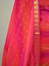 Banarasee Chanderi Cotton Stripes Salwar Kameez  Fabric With Dupatta-Pink