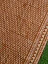 20x20  Cotton Handblock Printed King Size Bedsheet-Brown & Orange