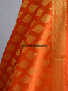 Banarasee Art Silk Dupatta With Drop Motif Design-Orange