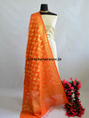 Banarasee Art Silk Dupatta With Drop Motif Design-Orange