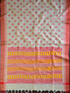 Handloom Block Printed Khadi Cotton Salwar Kameez Dupatta Set-Orange & Beige