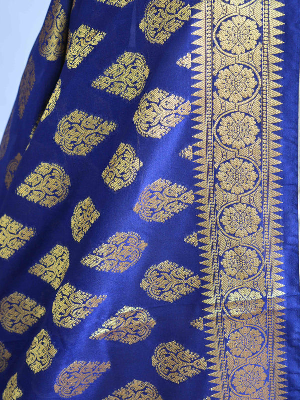 Banarasee Art Silk Dupatta With Drop Motif Design-Deep Blue