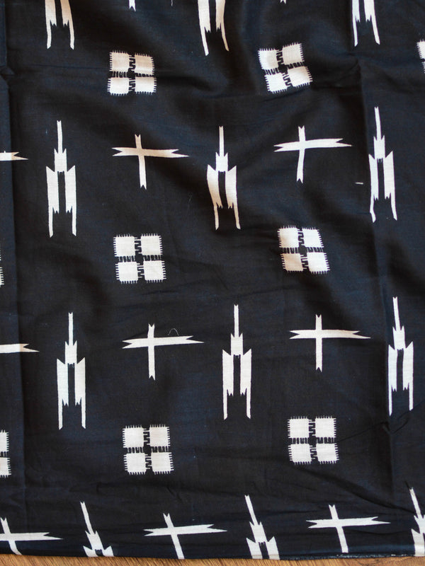 Handloom Mul Cotton Ajrakh Print Saree-White