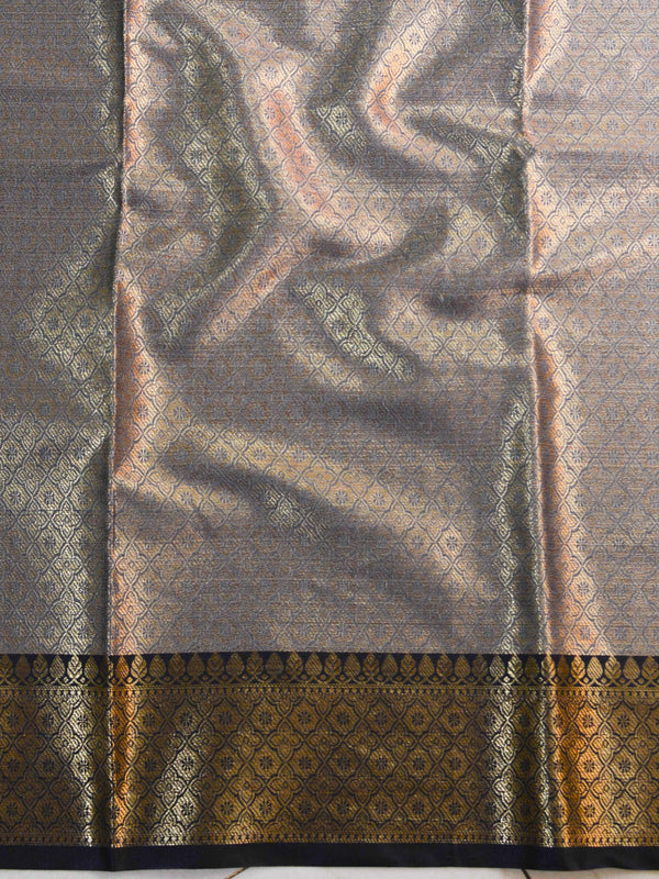 Banarasee Art Silk Saree With Buta Design & Contrast Border-Green