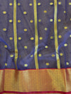 Banarasee Organza Mix Saree With Small Buti Design & Zari Border-Blue