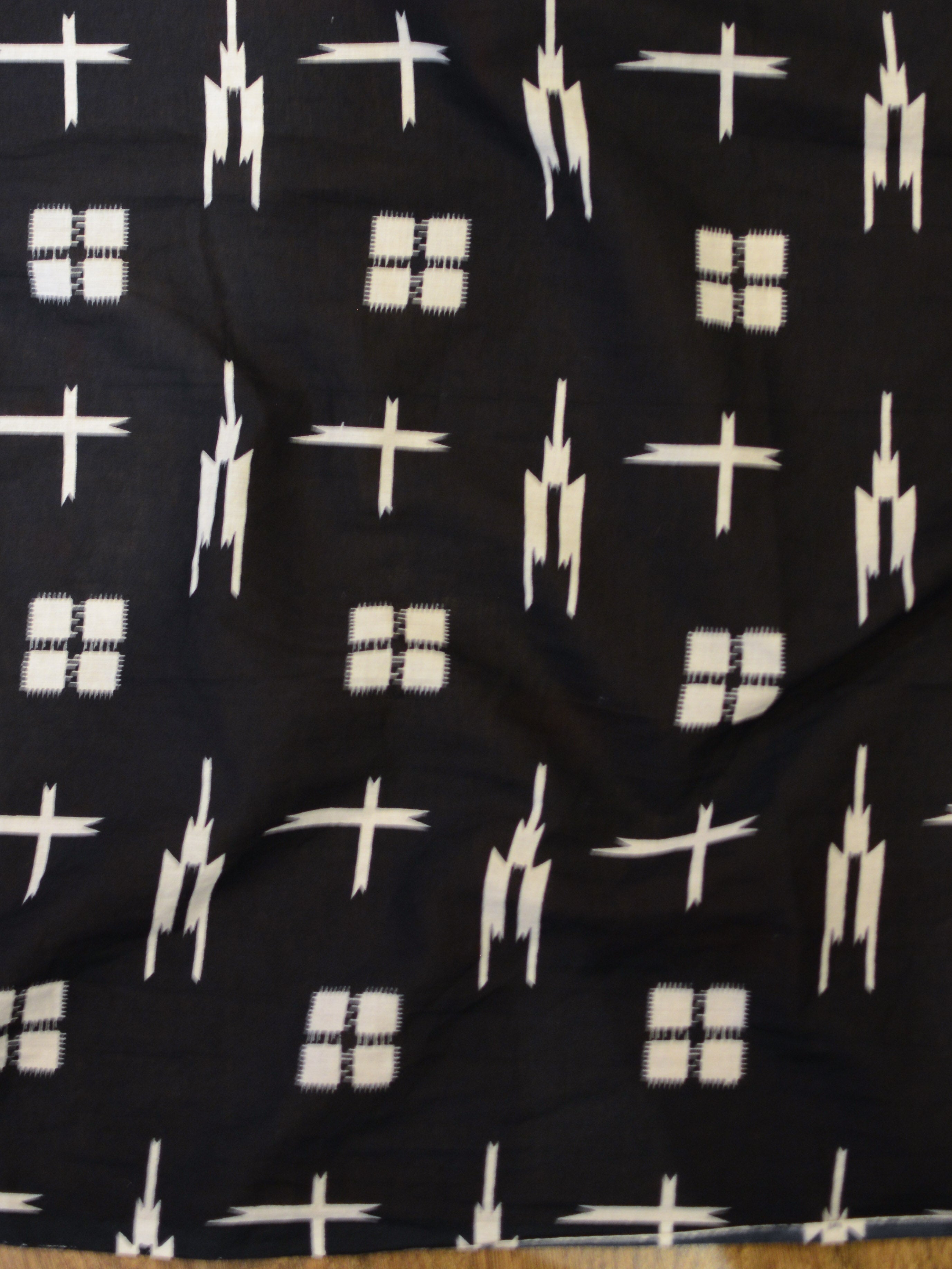 Handloom Mul Cotton Ajrakh Print Saree-Black & Yellow