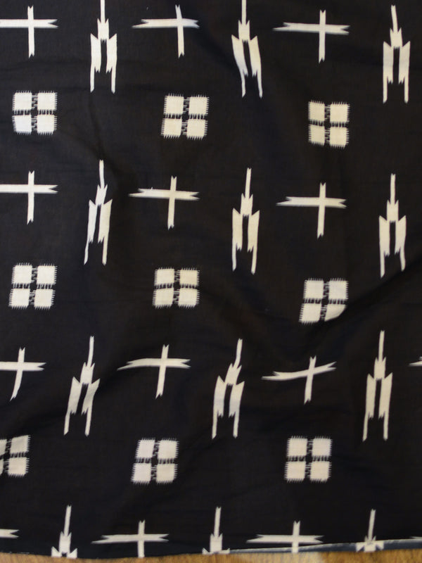 Handloom Mul Cotton Ajrakh Print Saree-Black & Yellow