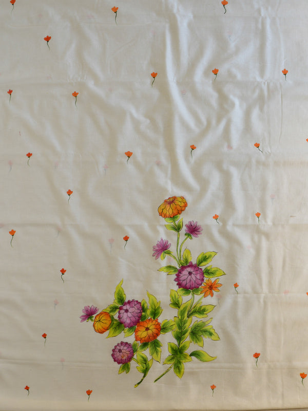 Banarasee Pure Chanderi Silk Hand-painted Salwar Kameez Set-White