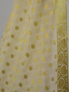 Banarasee Salwar Kameez Cotton Silk Gold Zari Buti Woven Fabric-White