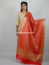 Banarasee Art Silk Dupatta With Gold Zari Jaal Design-Red