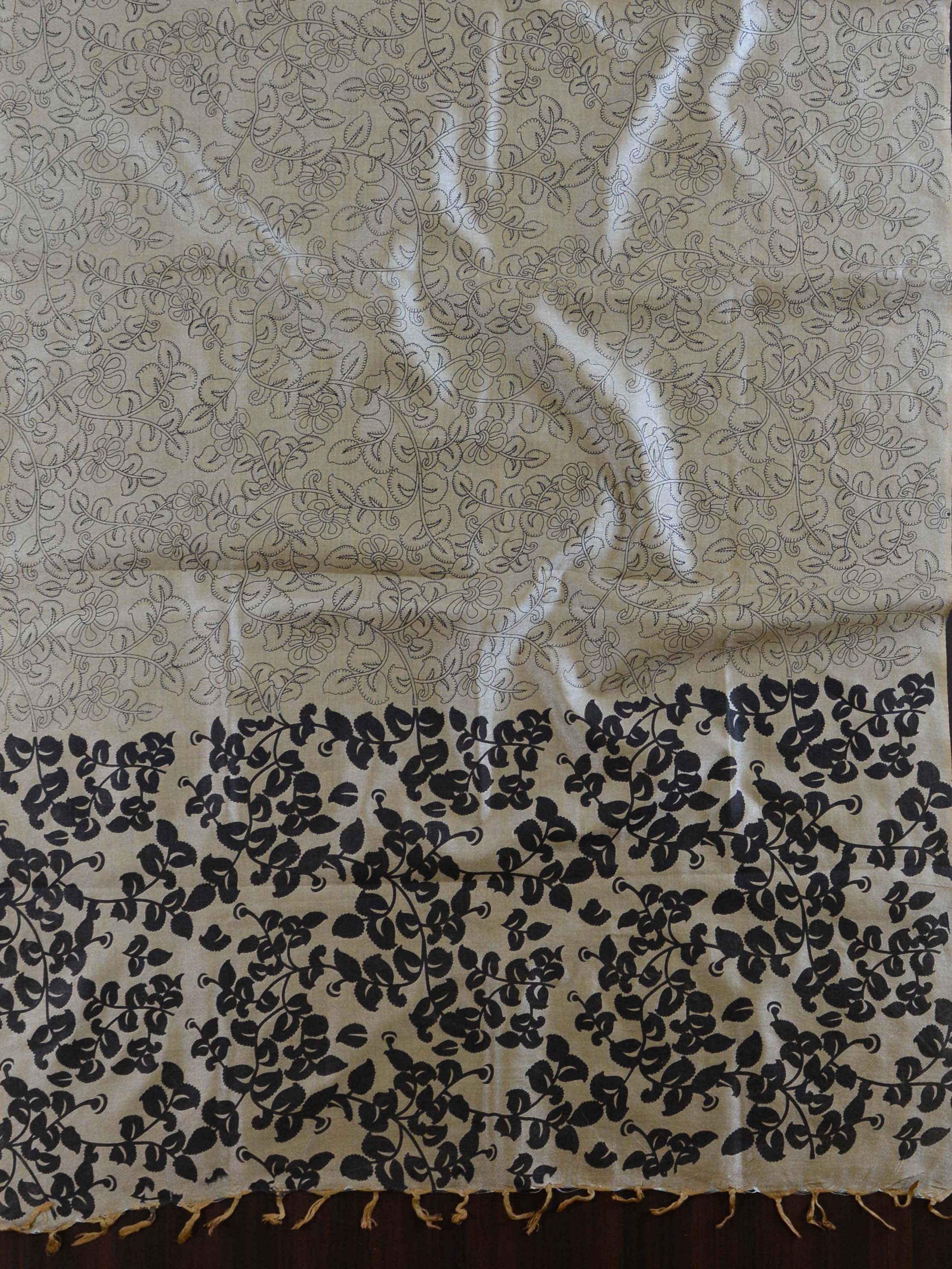 Handloom Block Printed Khadi Cotton Salwar Kameez Dupatta Set-Beige