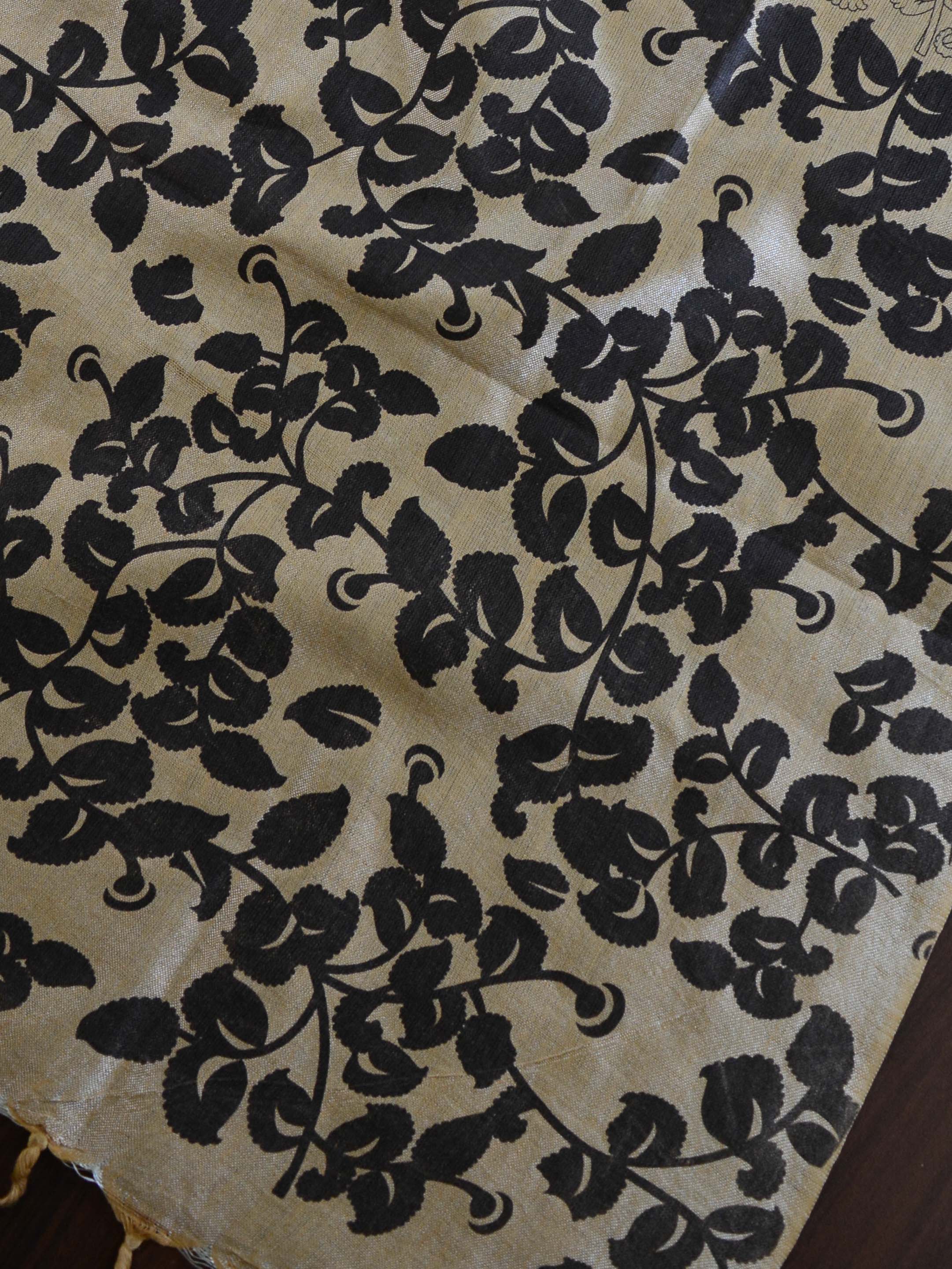 Handloom Block Printed Khadi Cotton Salwar Kameez Dupatta Set-Beige