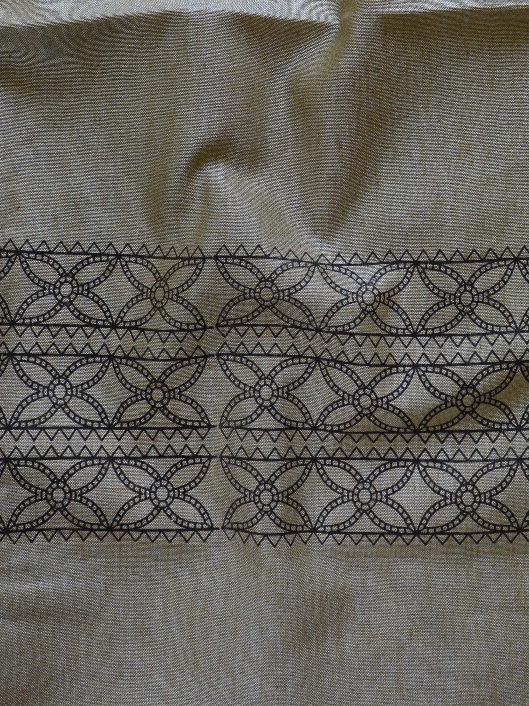 Handloom Block Printed Khadi Cotton Salwar Kameez Dupatta Set-Beige