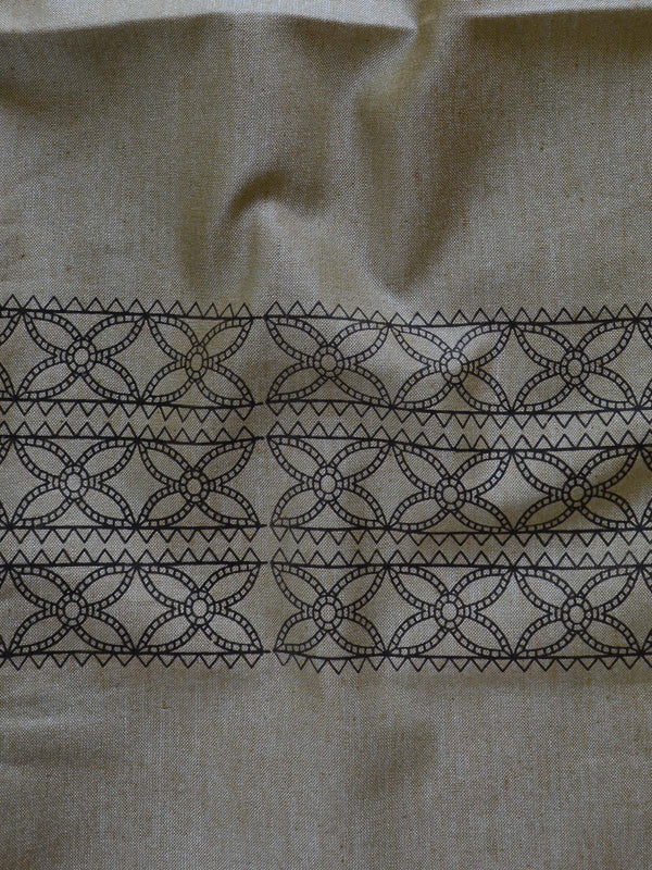 Handloom Block Printed Khadi Cotton Salwar Kameez Dupatta Set-Beige