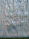 Banarasee Art Silk  Salwar Kameez Fabric With Contrast Dupatta-Sky Blue & Blue