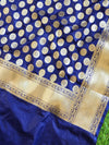 Banarasee Art Silk  Salwar Kameez Fabric With Contrast Dupatta-Sky Blue & Blue