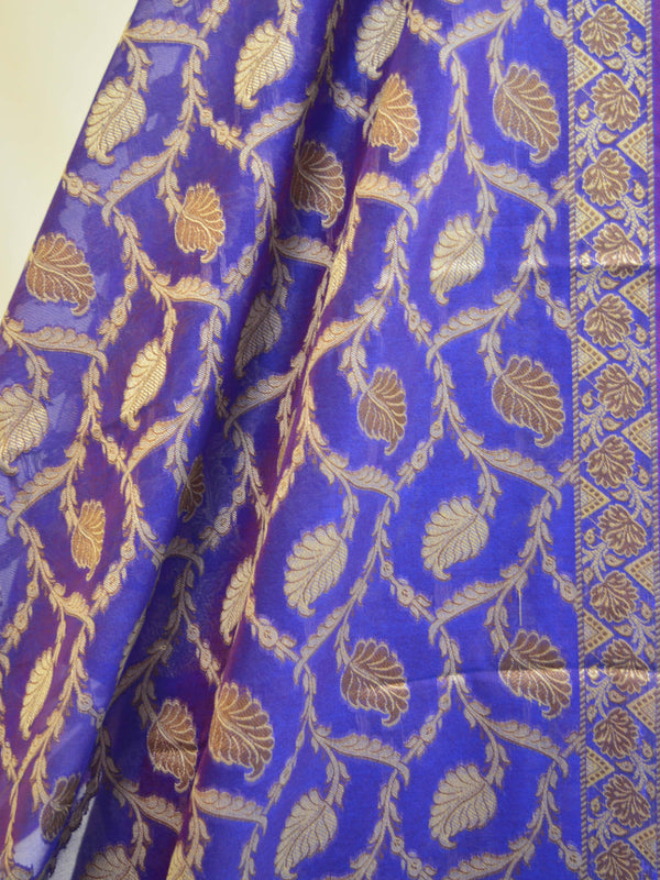Banarasee Salwar Kameez Cotton Silk Resham Buti Woven Fabric-Royal Blue