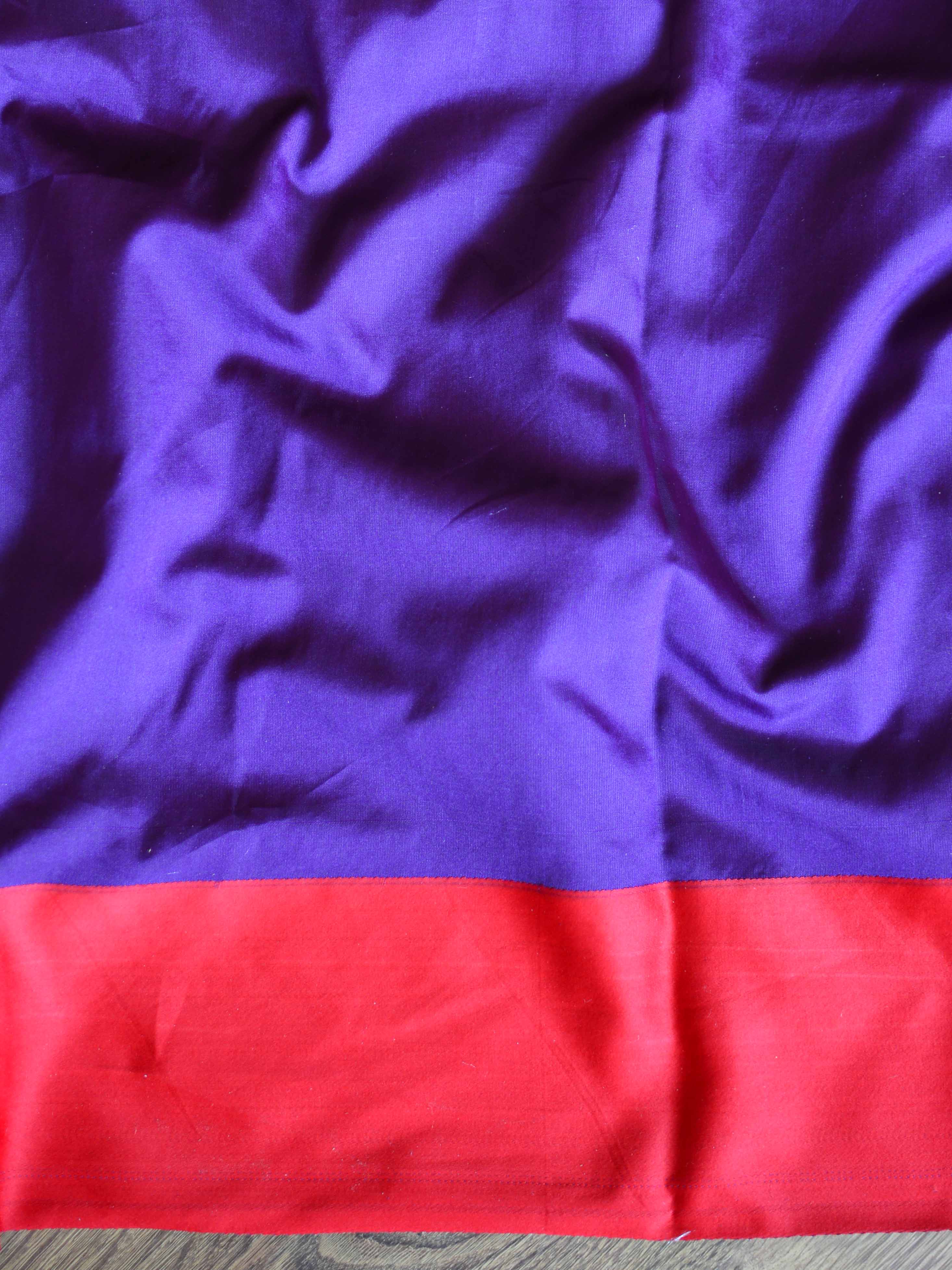 Banarasee Art Silk Zari Work Saree-Purple