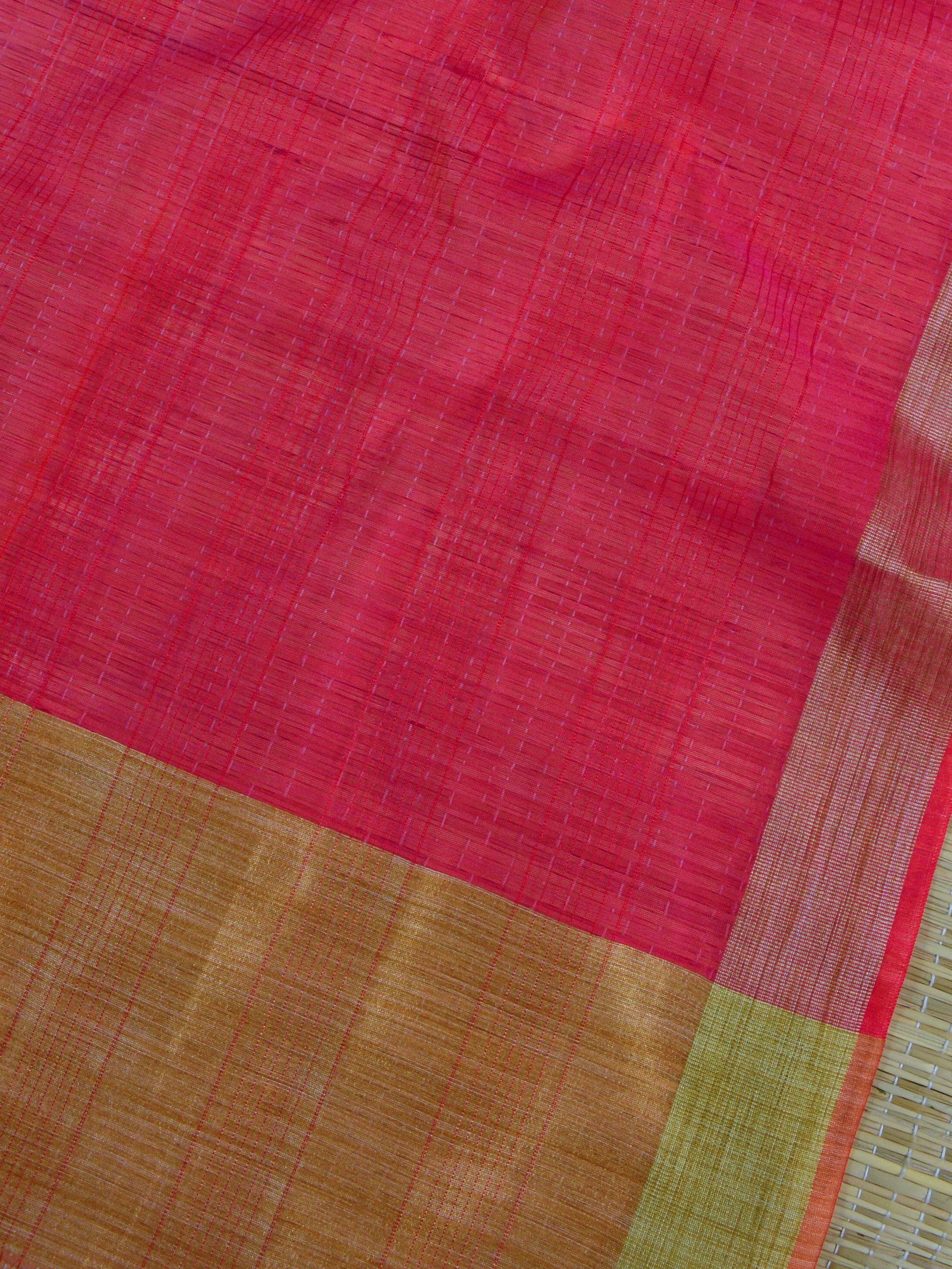 Banarasee Soft Cotton Ghichha Work Salwar Kameez Fabric & Dupatta-Orange & Pink