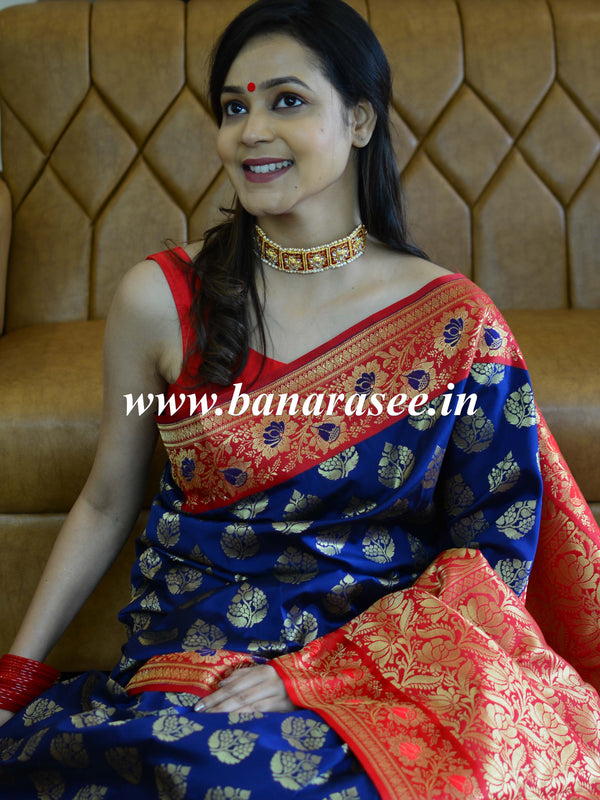 Banarasee Art Silk Zari Work Saree-Blue