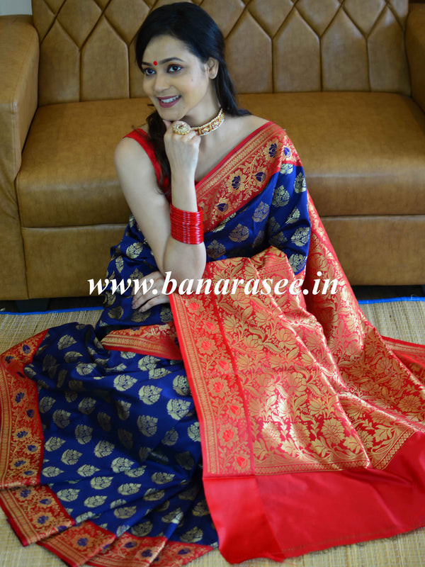 Banarasee Art Silk Zari Work Saree-Blue