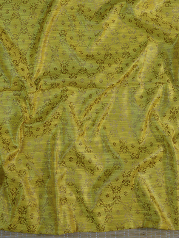 Banarasee Soft Cotton Ghichha Work Salwar Kameez Fabric & Dupatta-Yellow & Red