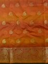 Banarasee Chanderi Cotton Salwar Kameez Zari Woven Buti Design Fabric-Orange