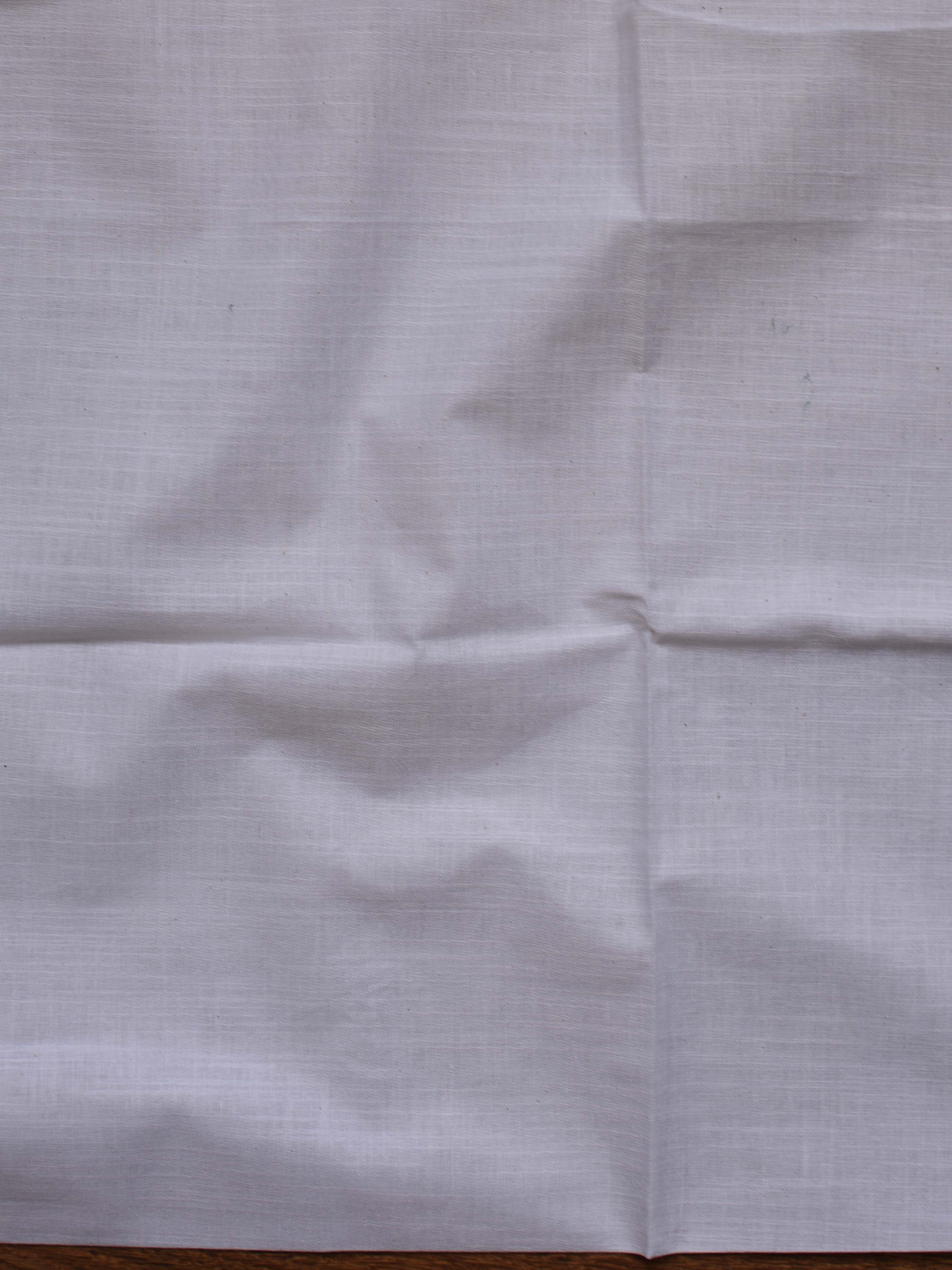 Bhagalpuri Pure Ikkat Kameez With White Linen Dupatta- White