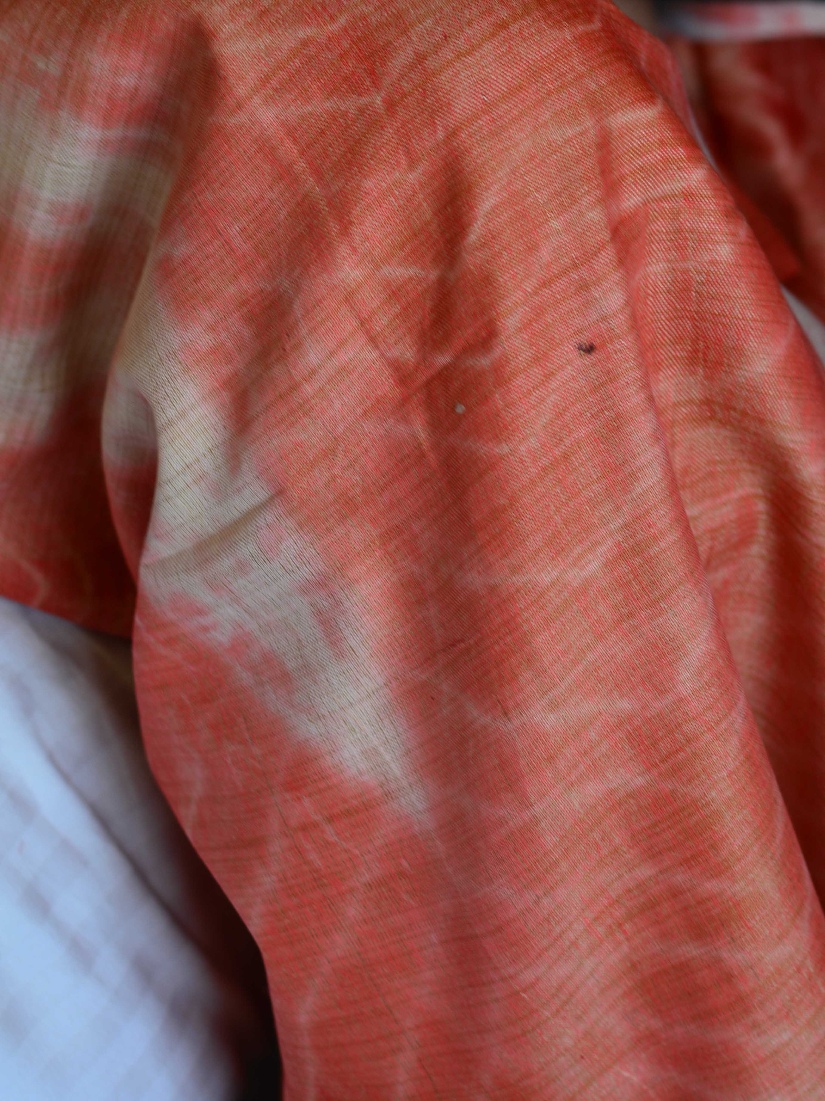 Bhagalpuri Silk Cotton Suit Set With Shibori Work Kameez & Dupatta-Red & Grey