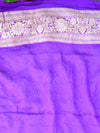 Banarasee Khaddi Chiffon Zari Jaal Saree-Pink & Violet