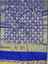 Banarasee Art Silk Dupatta Heavy Jaal Design-Royal Blue