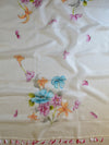 Banarasee Pure Organza Silk Saree With Hand-Paint Floral Design-White