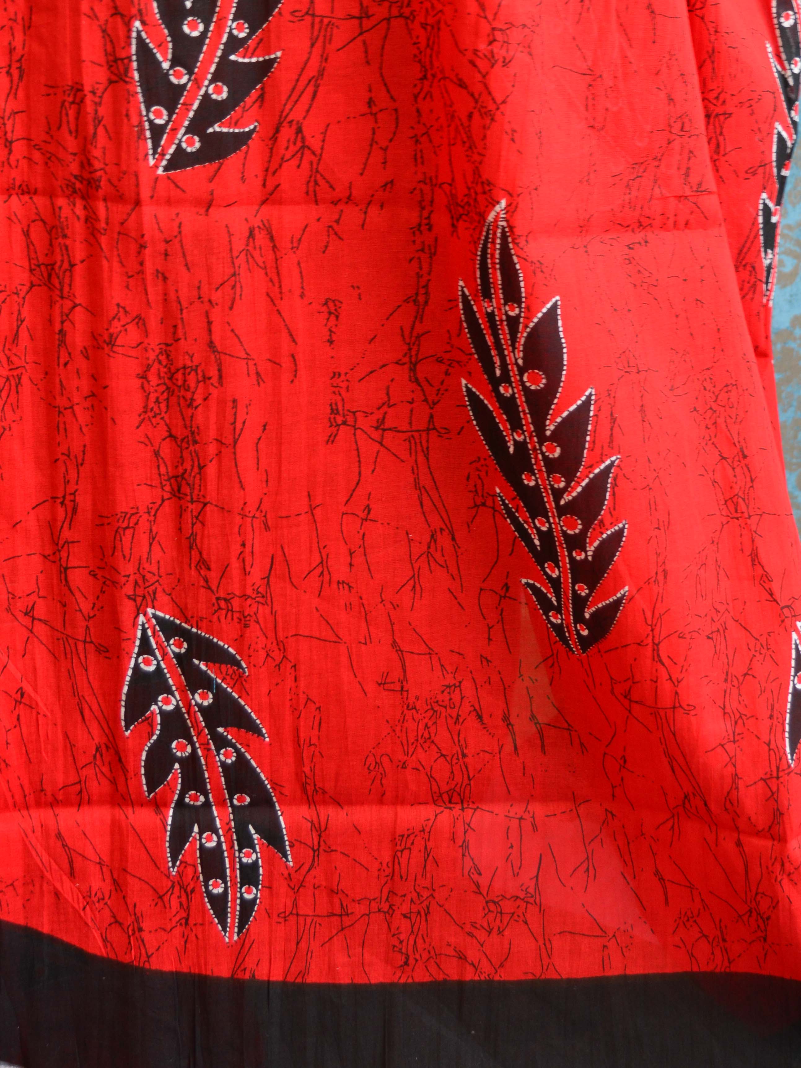 Handloom Mul Cotton Ajrakh Print Saree-Red
