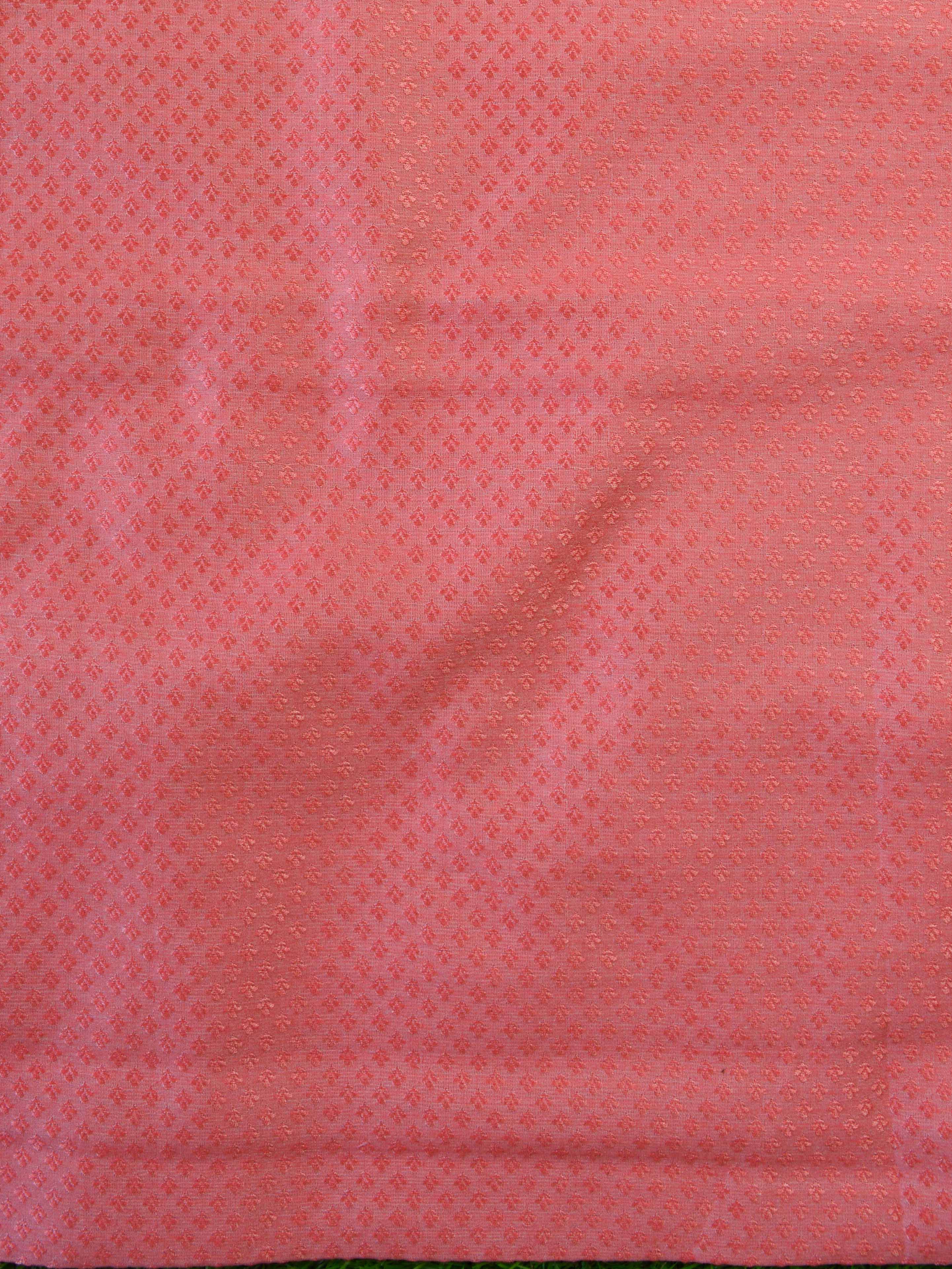 Banarasee Hand-Embroidery Chanderi Cotton Salwar Kameez Fabric With Art Silk Dupatta-Peach & Blue