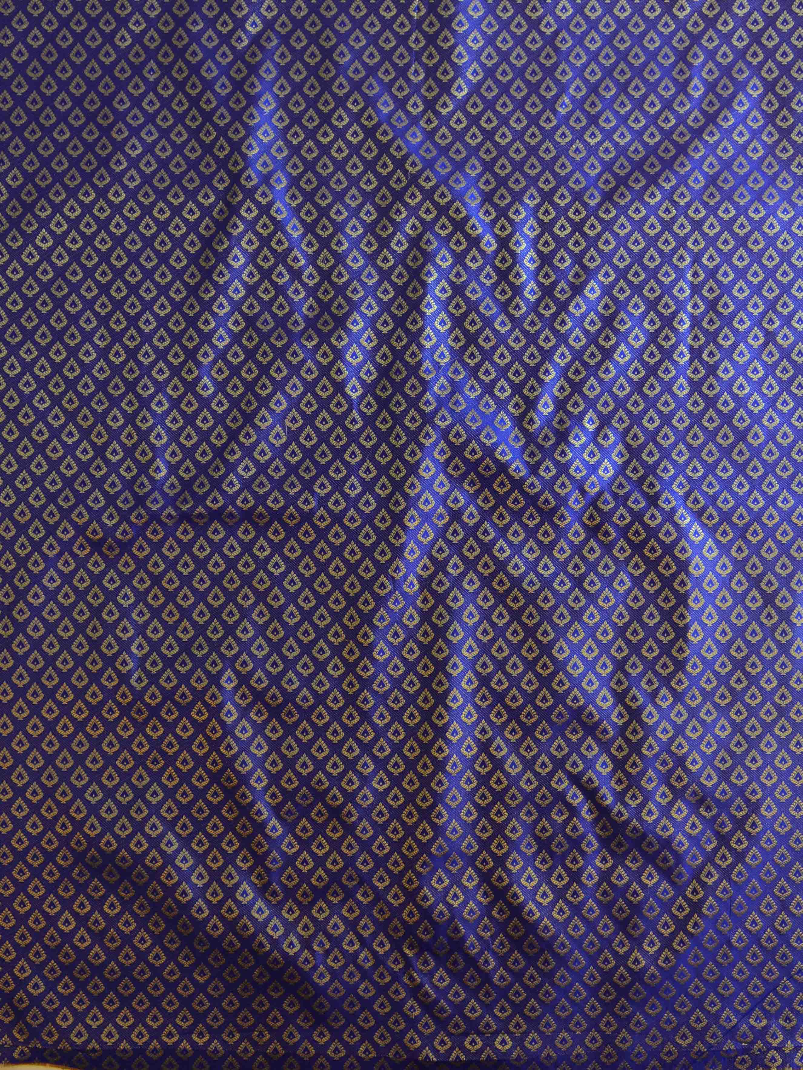 Banarasee Brocade Salwar Kameez Fabric With Art Silk Dupatta-Blue & Magenta