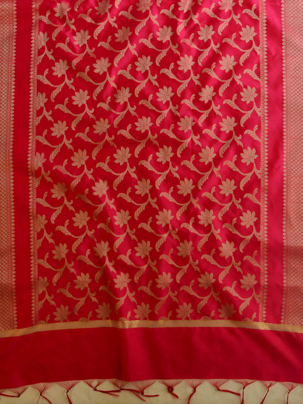 Banarasee Brocade Salwar Kameez Fabric With Art Silk Dupatta-Blue & Magenta