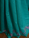 Banarasee Chanderi Cotton Hand-Embroidered Saree-Green