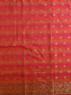 Banarasee Chanderi Cotton Stripes Salwar Kameez Fabric With Dupatta-Peach