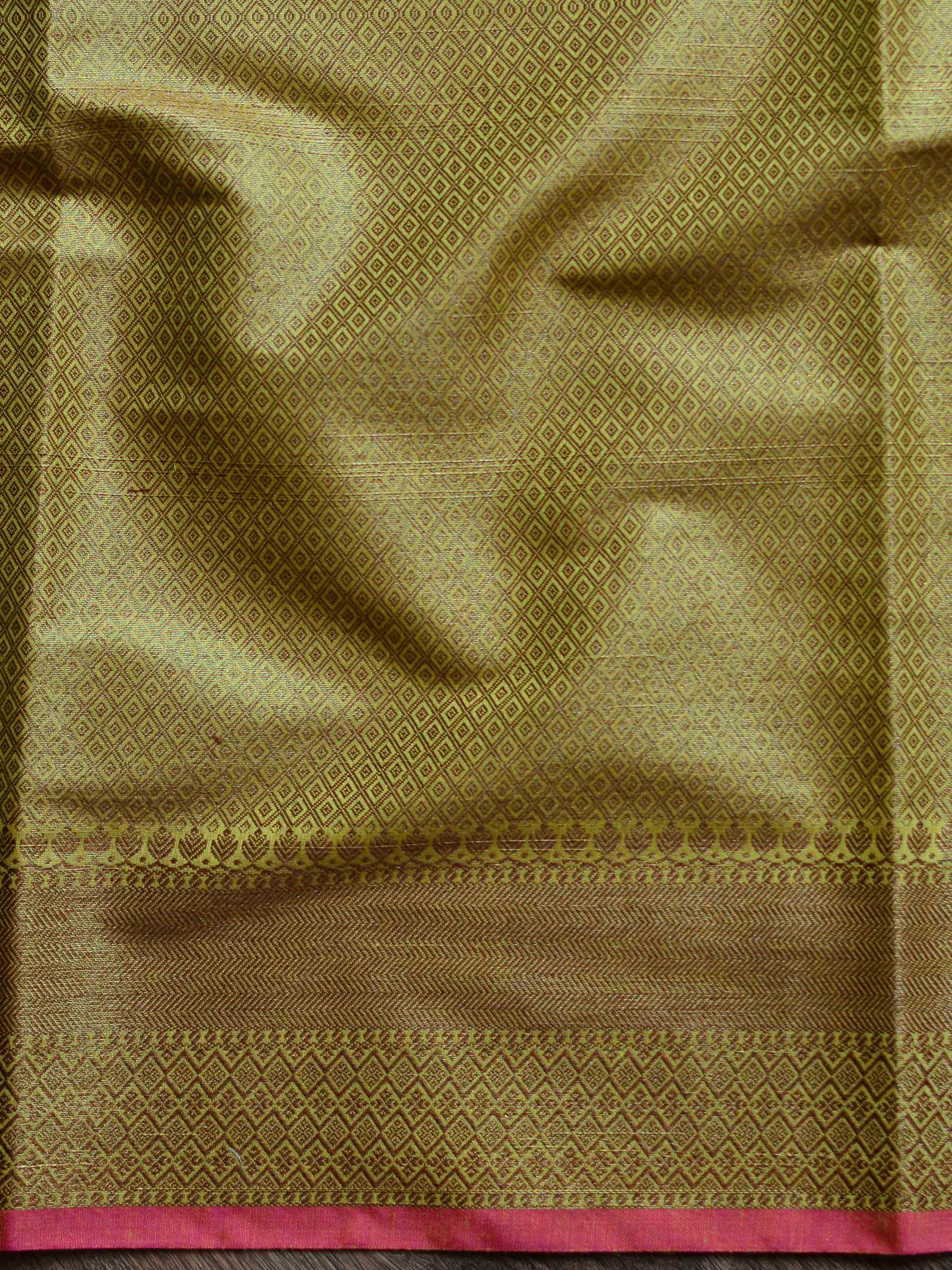 Banarasee Cotton Silk  Saree With Antique Zari Buti & Border-Grey