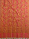 Banarasee Chanderi Cotton Stripes Salwar Kameez Fabric With Dupatta-Peach