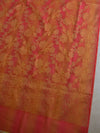 Banarasee Chanderi Cotton Stripes Salwar Kameez Fabric With Dupatta-Peach