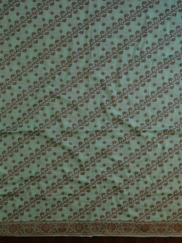 Banarasee Cotton Mix Ghichha Work Salwar Kameez Fabric With Dupatta-Mint Green