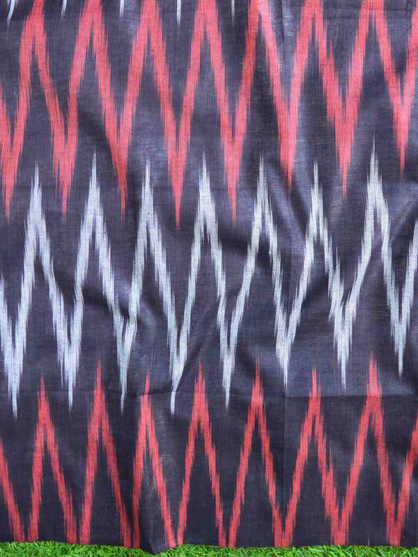 Bhagalpuri Ikkat Cotton Kameez With Dupatta & Bottom-Black